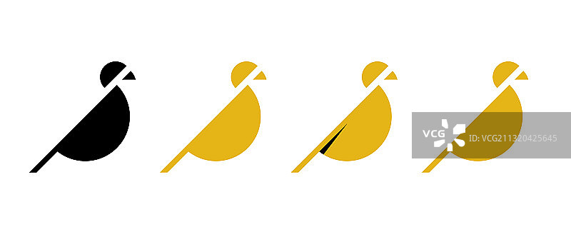 鸟类剪影logo概念模板图片素材