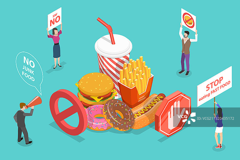 停止食用垃圾食品快餐，危害健康图片素材