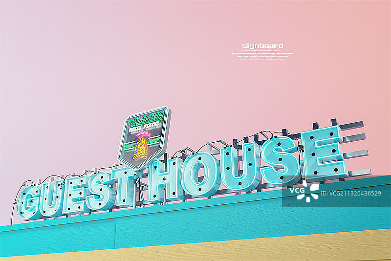 民宿招牌样机图片素材