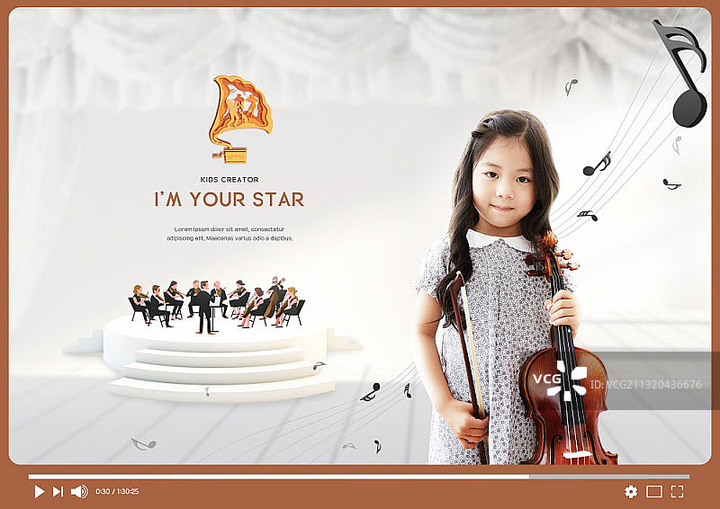 女孩手持小提琴图片素材