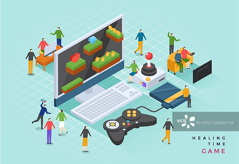 2.5D插画：电子游戏相关图片素材