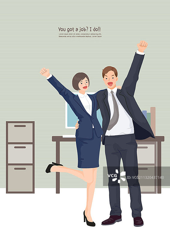 新员工表达首次上班的喜悦图片素材