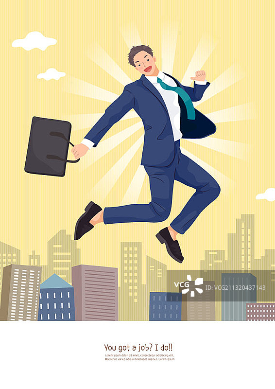 求职者表达他们找到新工作的喜悦图片素材