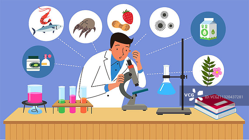 研究人员致力于寻找过敏原图片素材