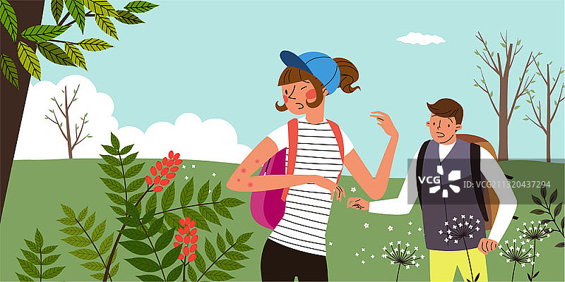 对毒葛过敏的女人图片素材