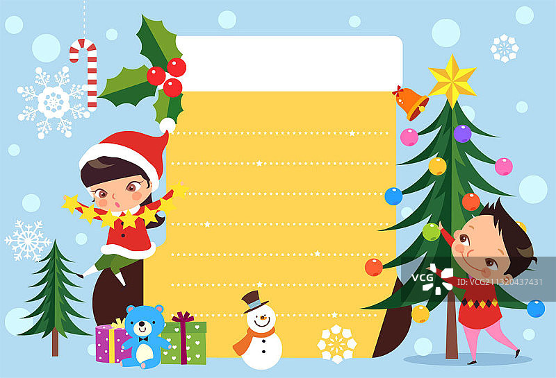 男人和女人装饰圣诞树和袜子图片素材