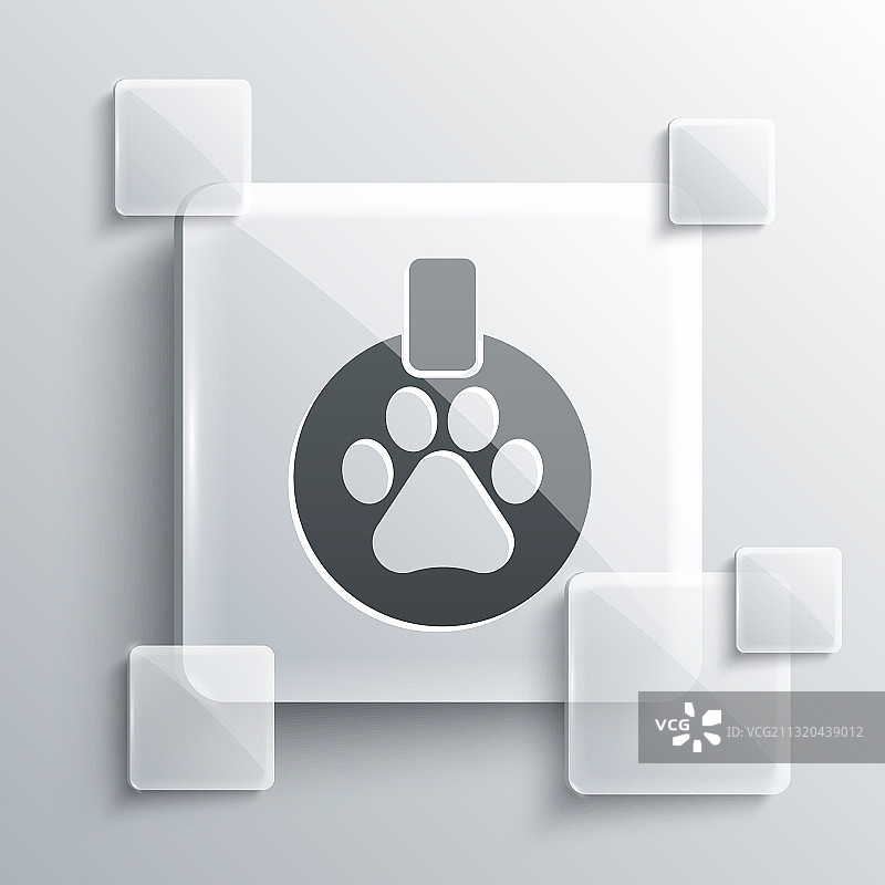 灰色背景上的灰色带铭牌的衣领图标图片素材