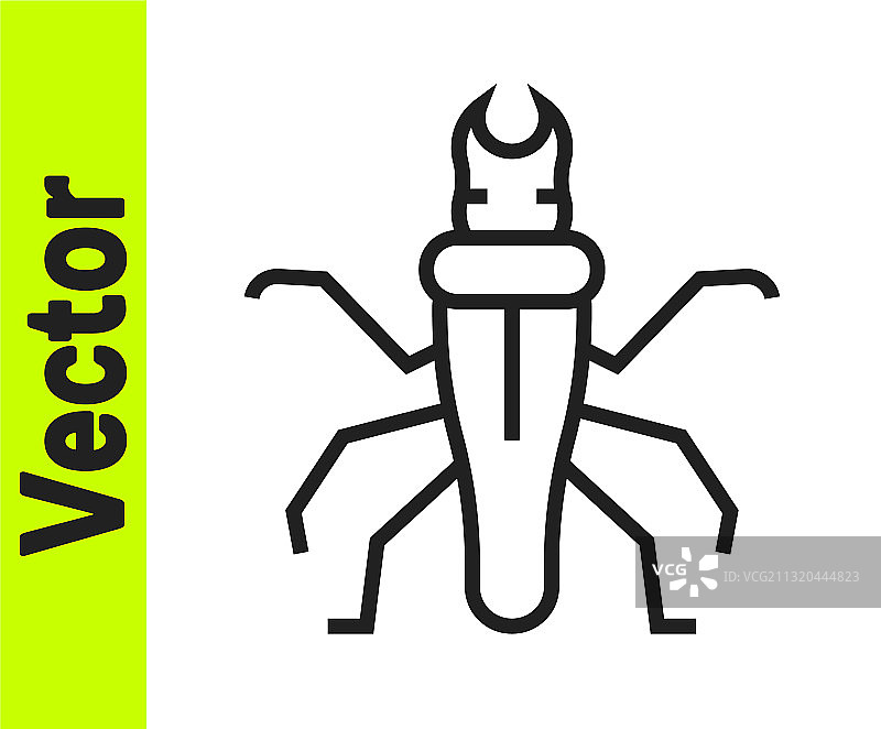 白蚁黑色线条图标，隔离图片素材