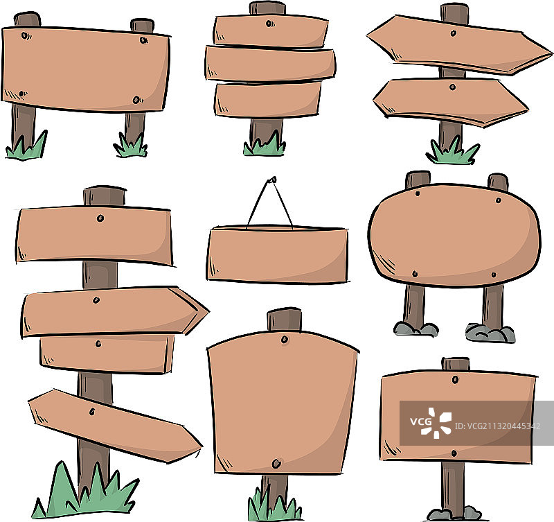 彩色木质标牌图片素材