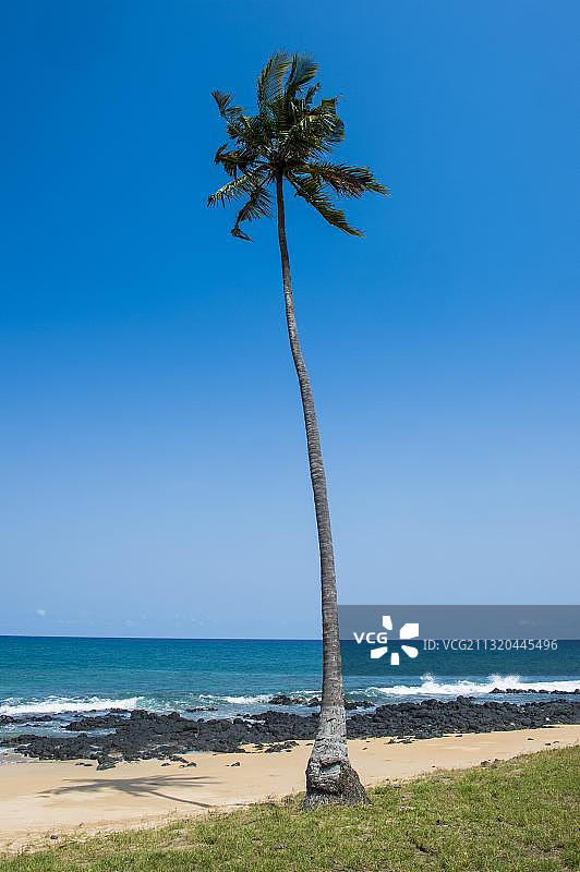 普拉亚多斯戈韦纳多雷斯海滩，圣多美和普林西比，大西洋，非洲图片素材