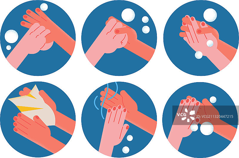 一套手绘洗手banner图片素材