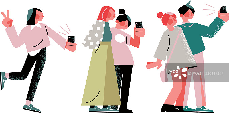 年轻人博主或朋友自拍图片素材