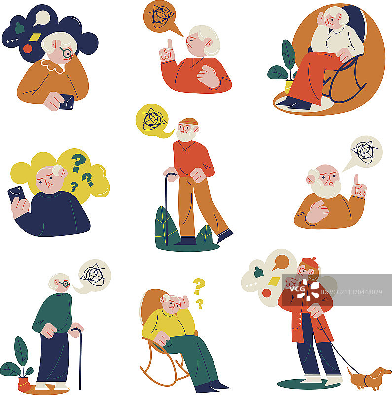 有记忆障碍的老年人图片素材