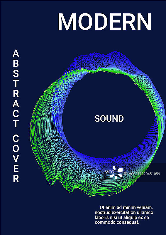 用于创建潮流抽象封面的声音宣传单图片素材