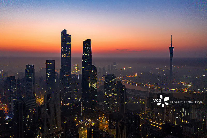 广州中央商务区的清晨图片素材