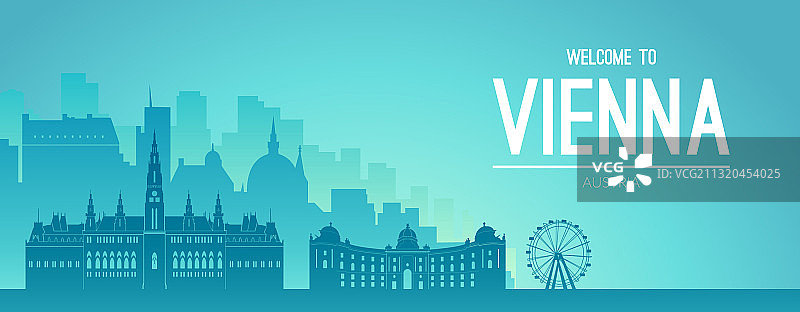 奥地利维也纳著名城市景观背景图片素材