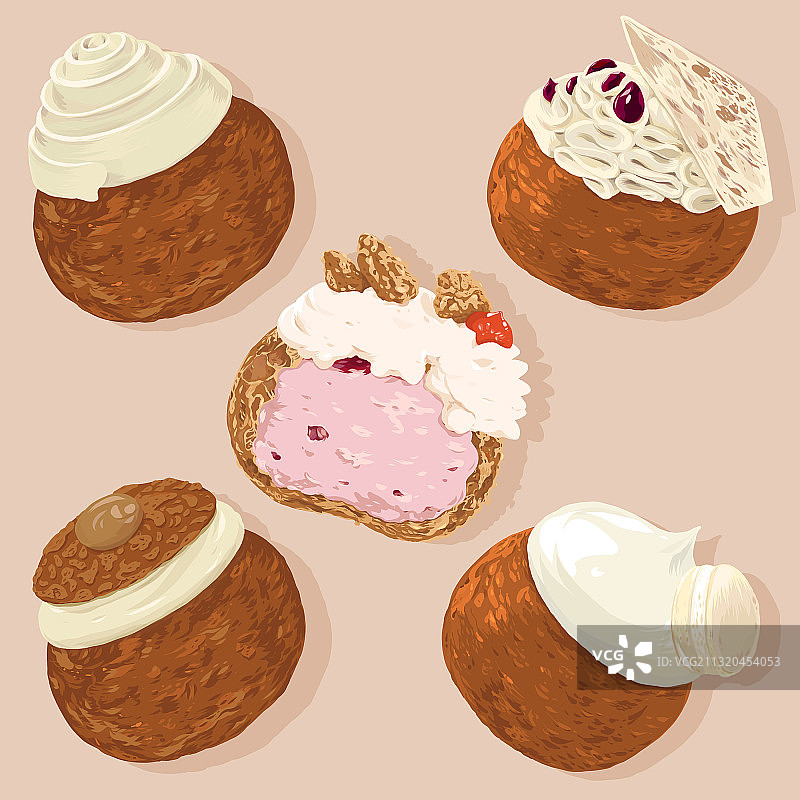 奶油泡芙图片素材