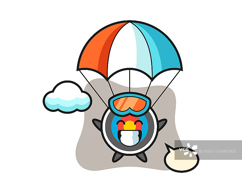 靶心射箭吉祥物卡通跳伞图片素材