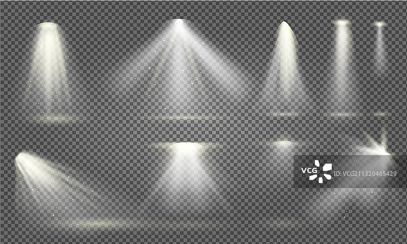 逼真聚光灯照明效果隔离图片素材