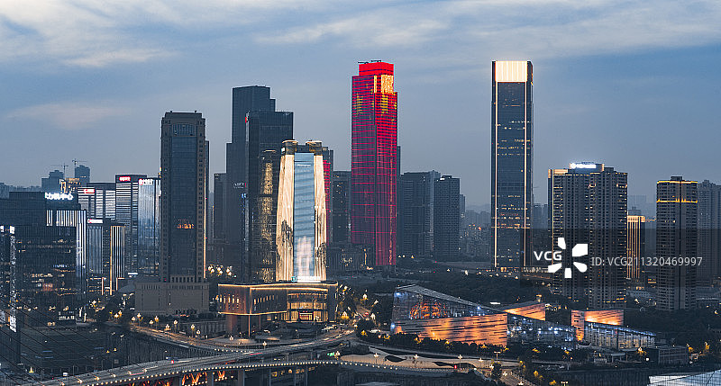 重庆夜景，江北嘴图片素材