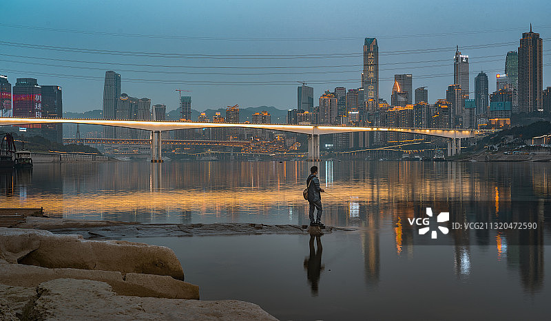 重庆城市风光 夜钓图片素材