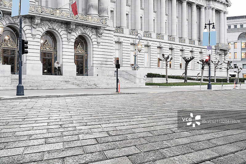 马路和建筑，美国街道图片素材
