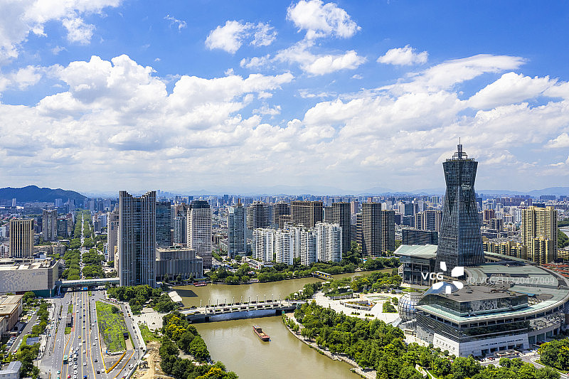 航拍杭州武林门和西湖文化广场图片素材