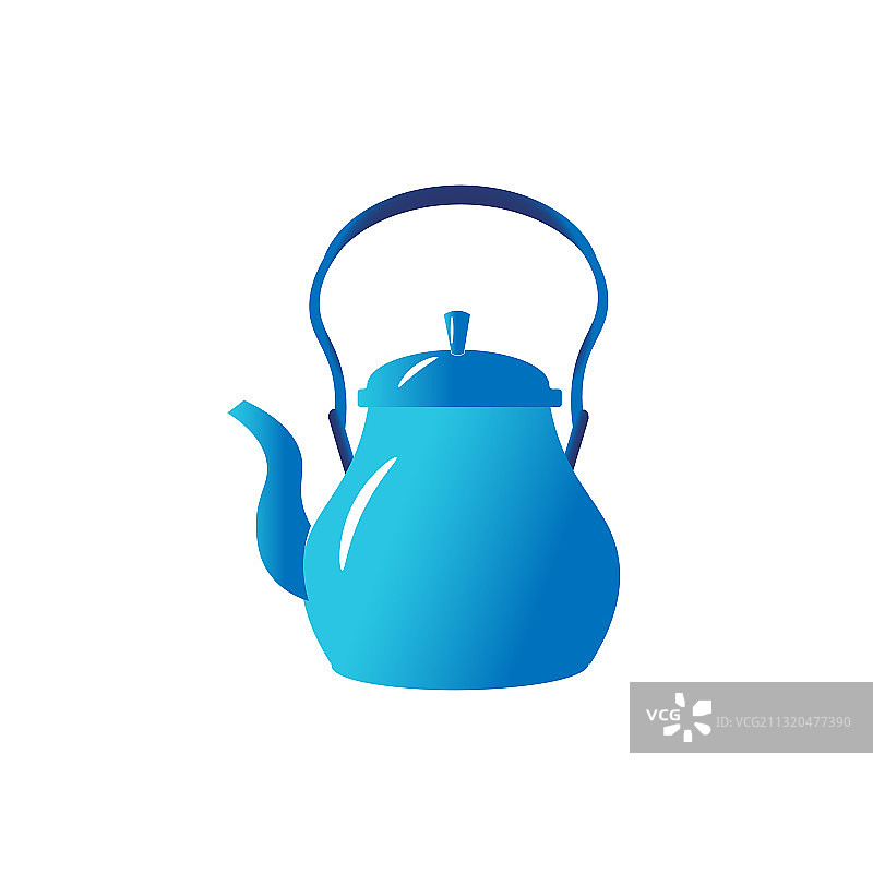 蓝色厨房茶壶图片素材