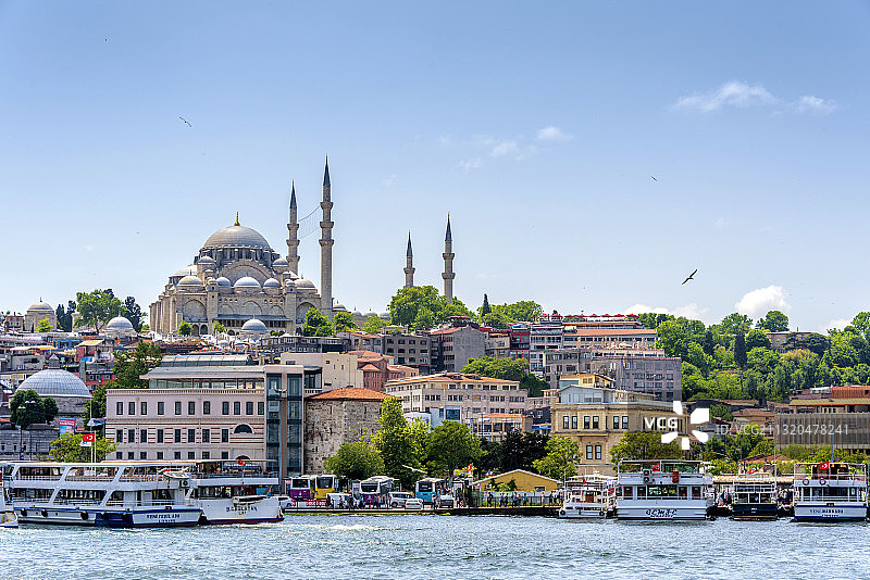 土耳其伊斯坦布尔金角湾苏莱曼尼耶清真寺图片素材