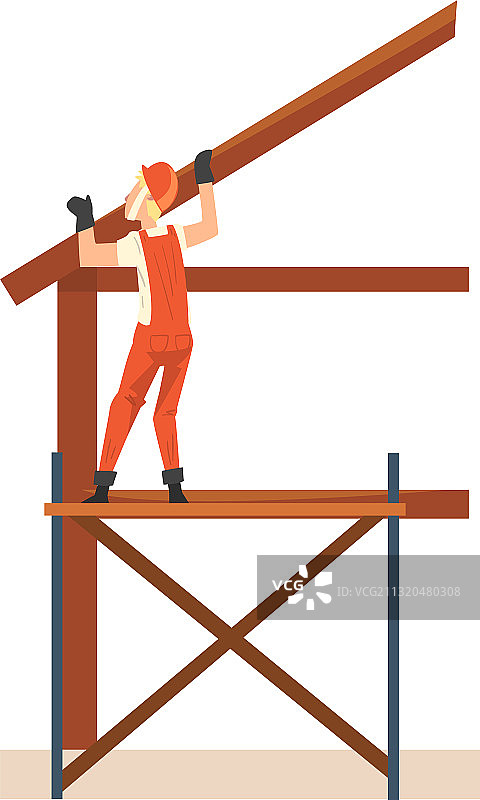 穿着工作服的建筑工人角色图片素材