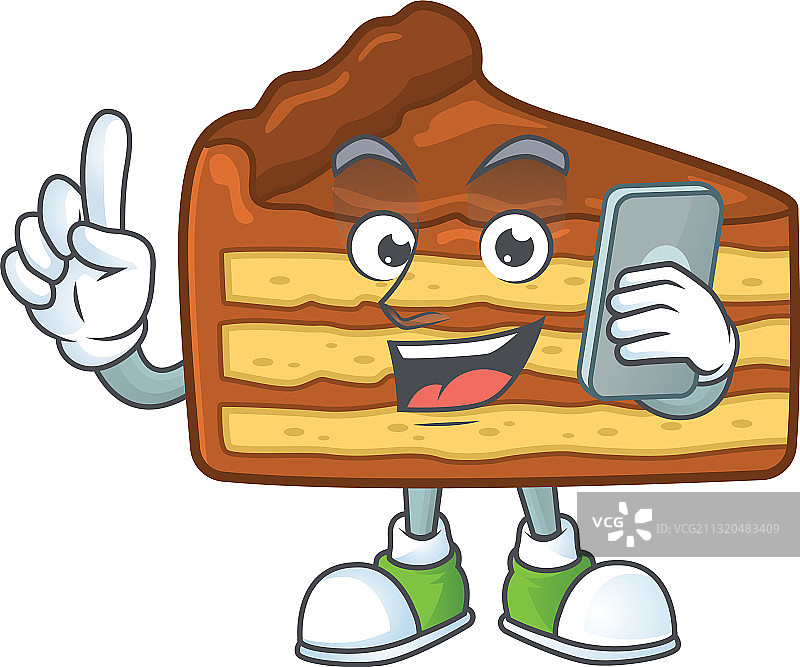 卡通设计：巧克力切片蛋糕图片素材