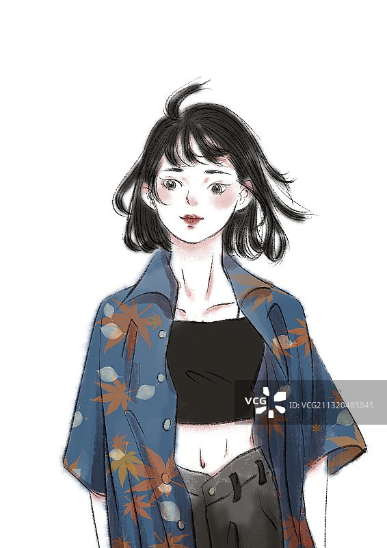 女孩插画图片素材