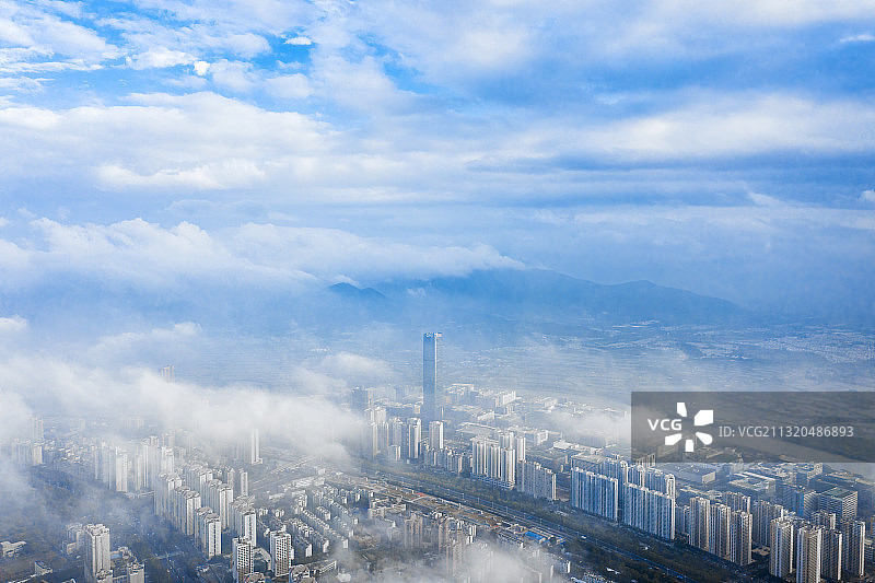 广东省深圳市福田区保税区河套深港科技创新合作区航拍图片素材