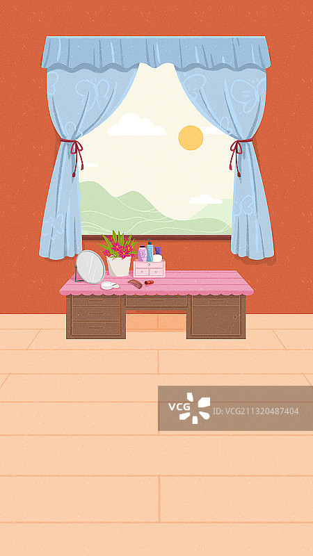 女生卧室梳妆台图片素材