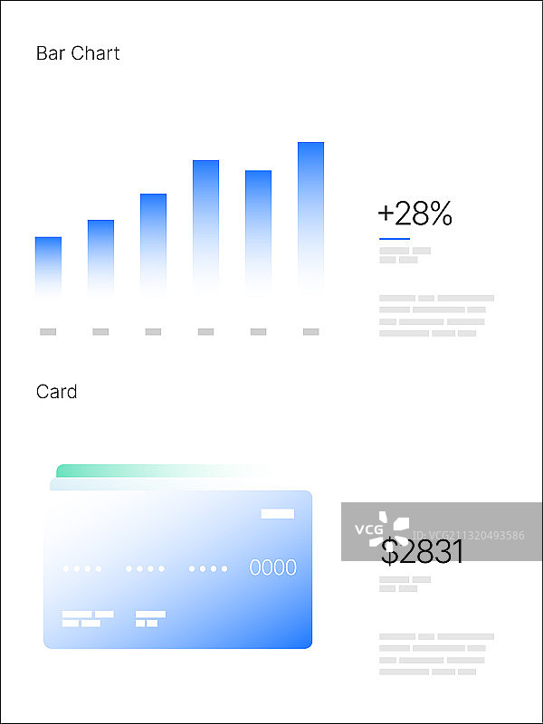 包含大数据的信息图元素UI和UX套件图片素材