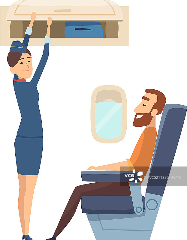 飞机上快乐的空姐角色图片素材