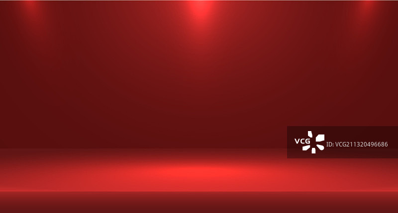 红色空房间工作室背景图片素材