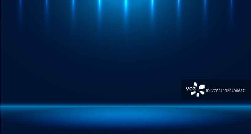 蓝色空房间工作室背景图片素材