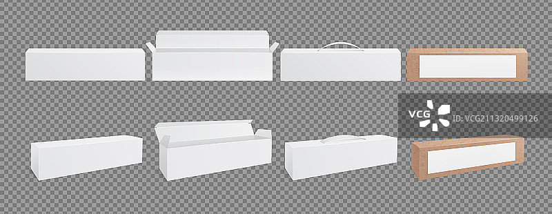 3D纸板空包装盒样机图片素材