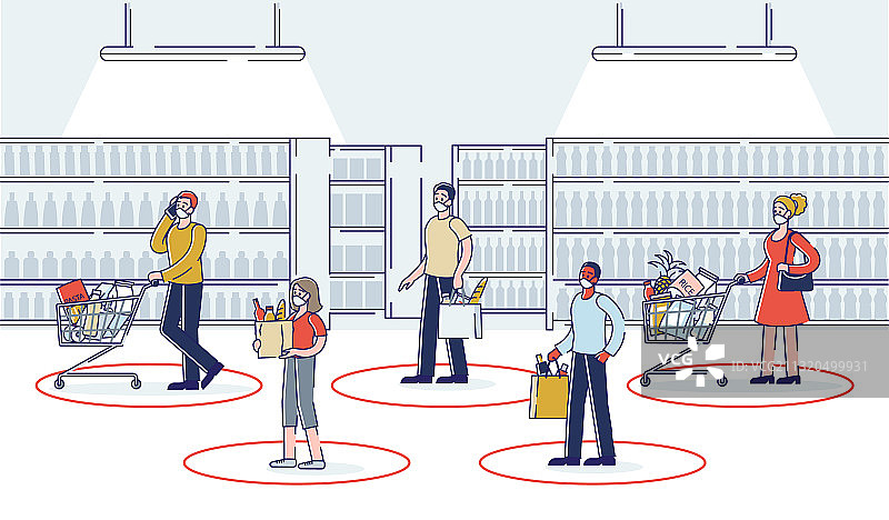 疫情隔离期间安全购物图片素材