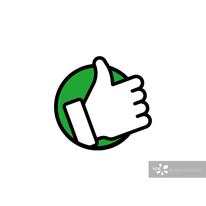 圆形轮廓点赞图标库存图片素材