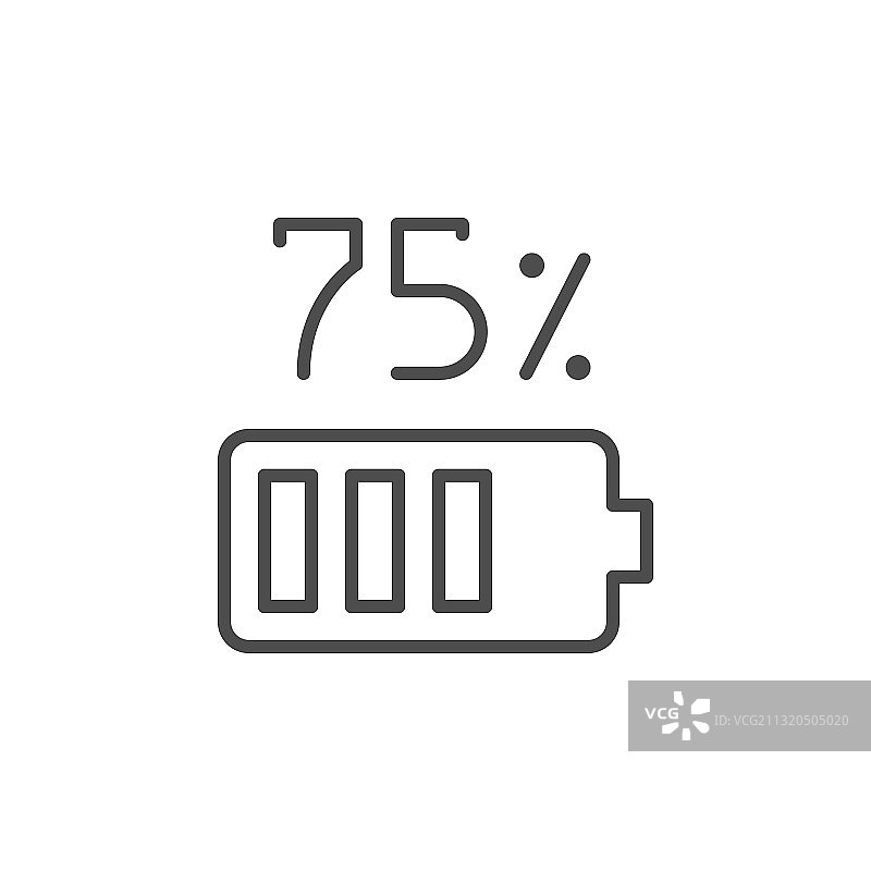 电池充电线条轮廓图标图片素材