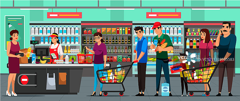 卡通收银员图片素材