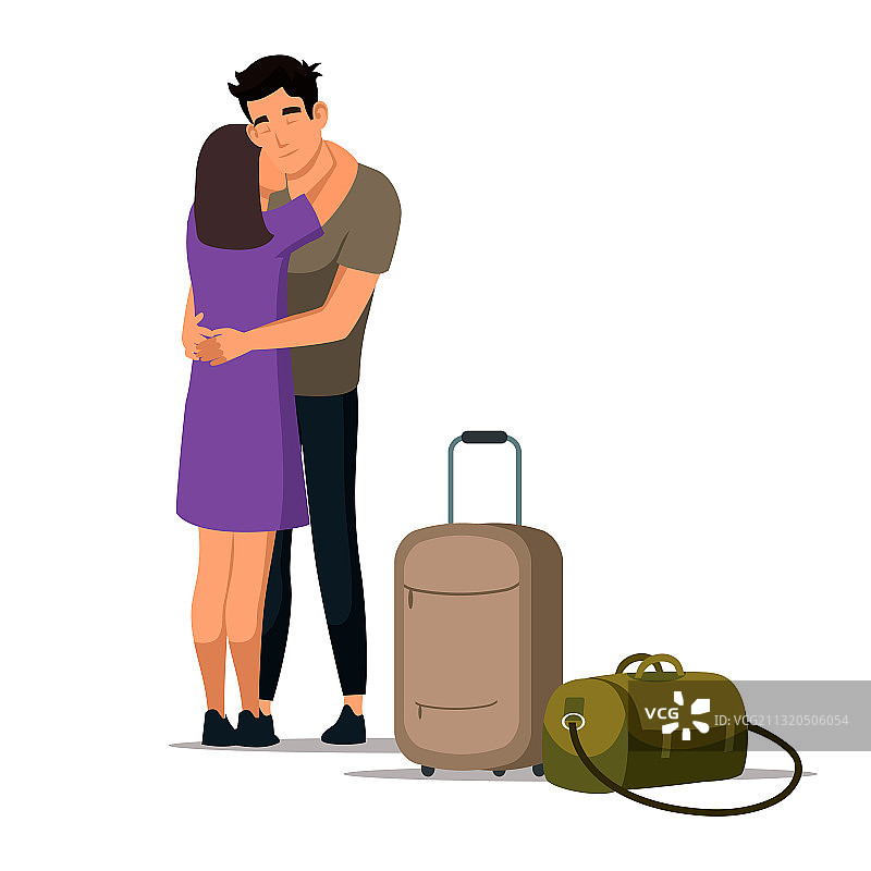 拥抱的卡通情侣图片素材