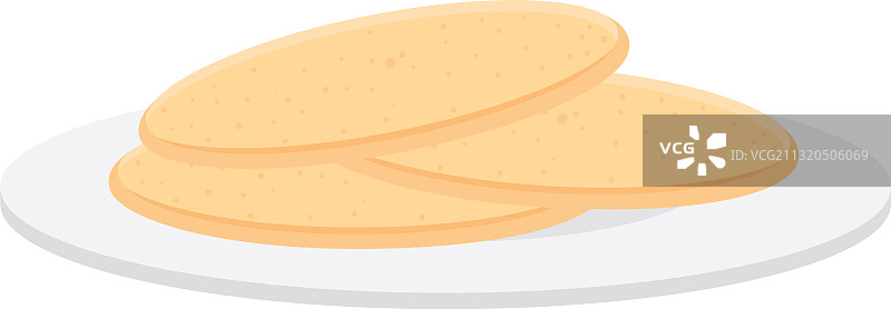 白色背景上的新鲜美味玉米饼图片素材