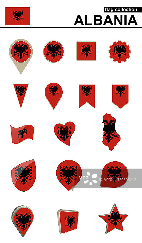 阿尔巴尼亚国旗设计素材大合集图片素材