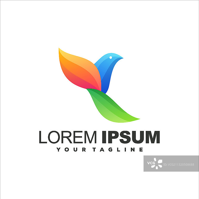 渐变色鸟类Logo设计图片素材