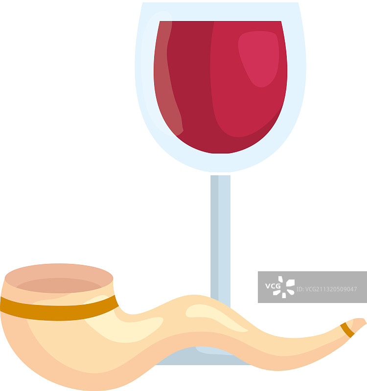 葡萄酒杯和号角图片素材