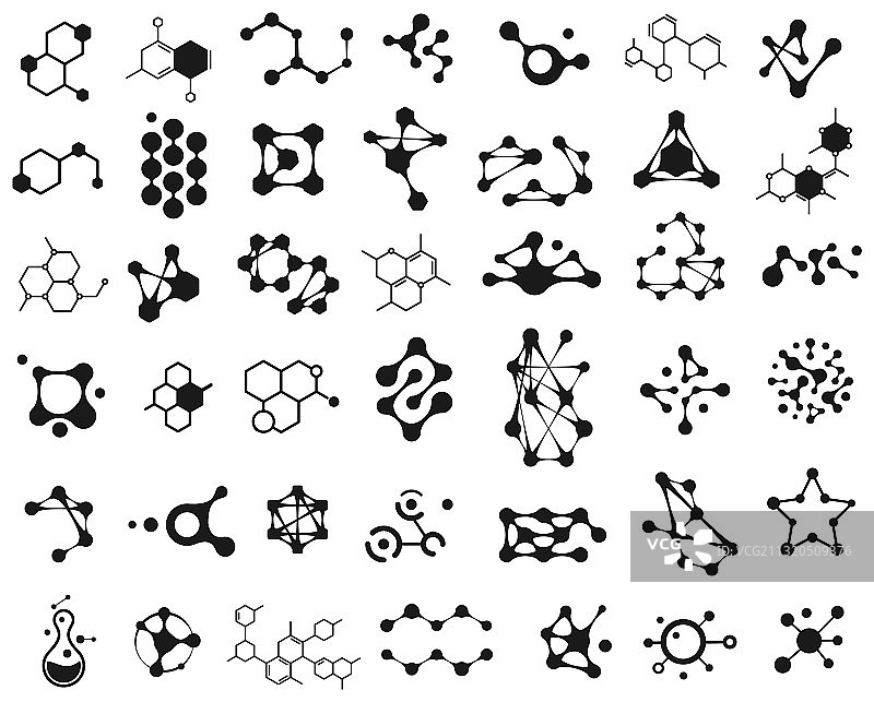 连接的分子图标分子结构图片素材