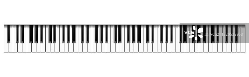 逼真88钢琴琴键图片素材